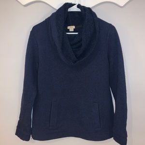 Navy Blue J.Crew Cowl-Neck Sweater